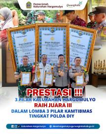 TIGA PILAR KALURAHAN HARGOMULYO RAIH PRESTASI PERINGKAT KETIGA  DALAM LOMBA TIGA PILAR KAMTIBMAS